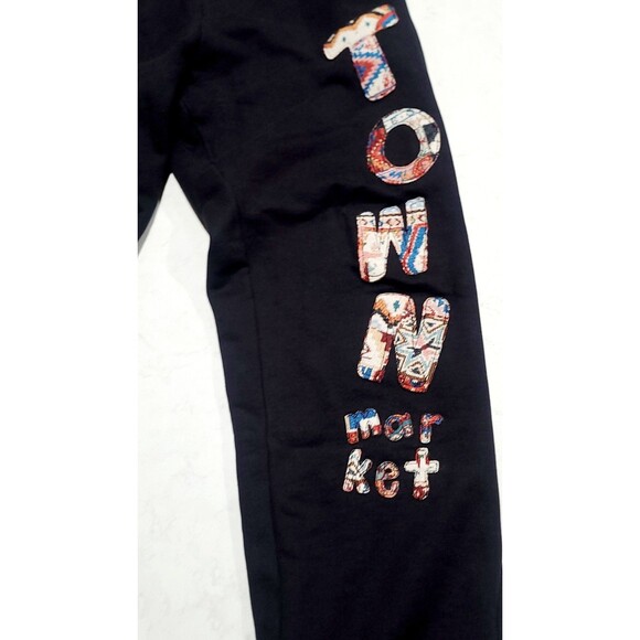 Chinatown Market Aztec Patchwork 3D Logo Black Sweatpants Men's Large NWOT - Picture 8 of 8